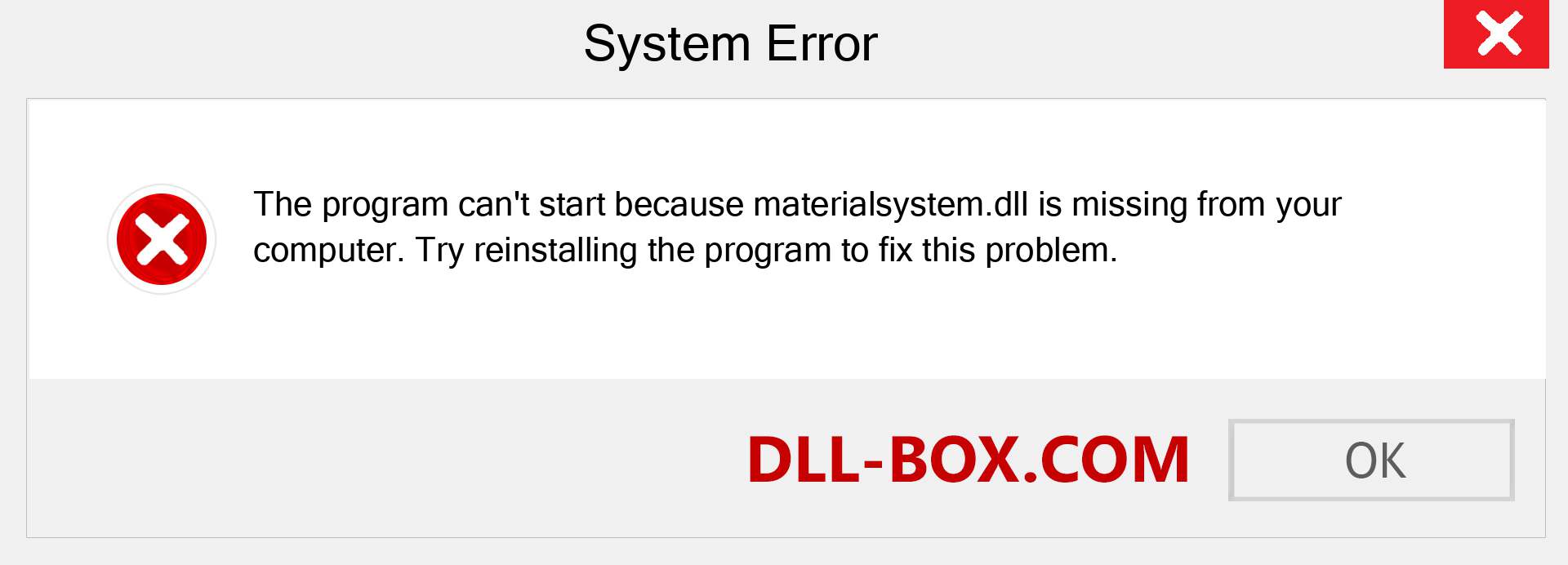  materialsystem.dll file is missing?. Download for Windows 7, 8, 10 - Fix  materialsystem dll Missing Error on Windows, photos, images